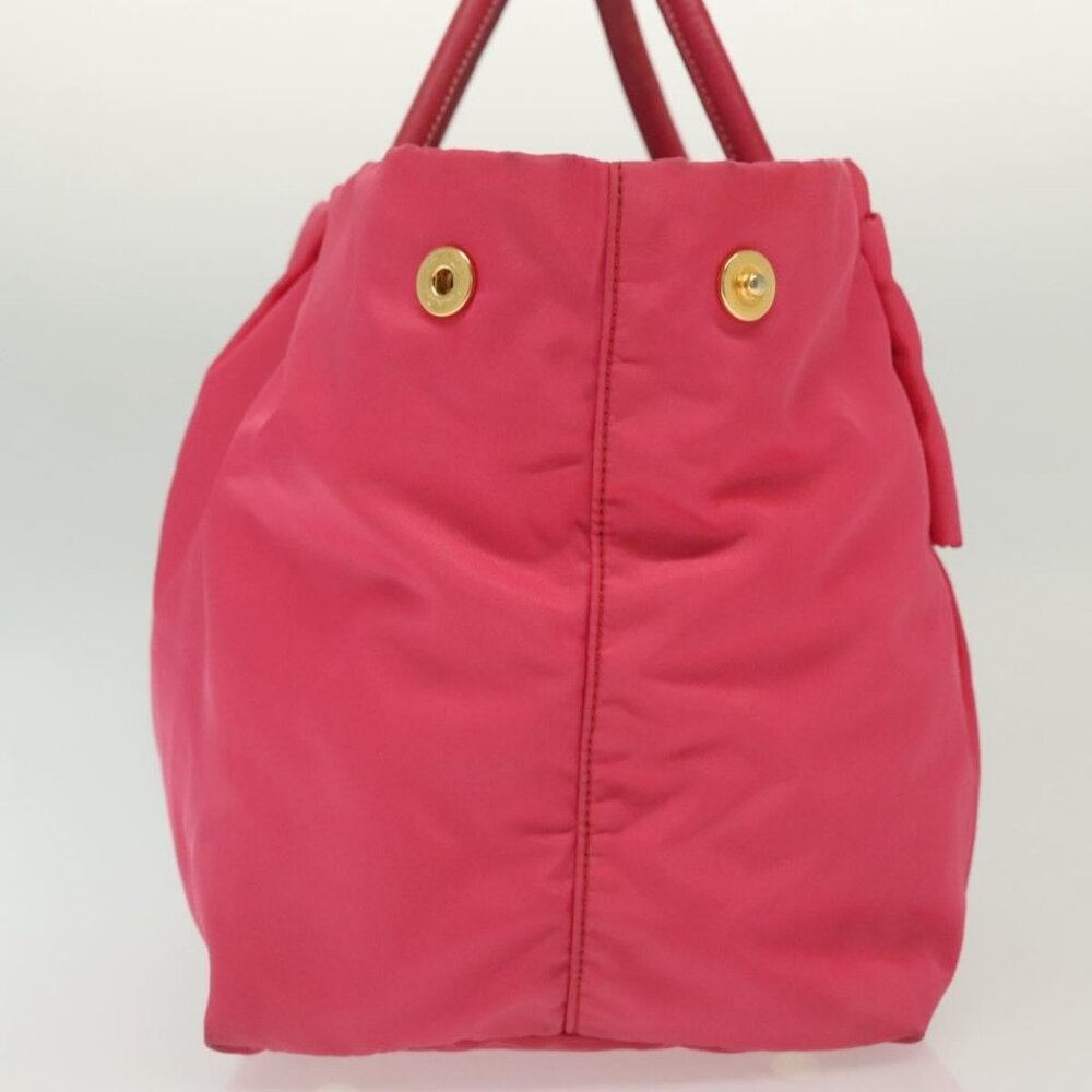 PRADA Hand Bag Nylon Pink Gold Auth - Picture 5 of 16